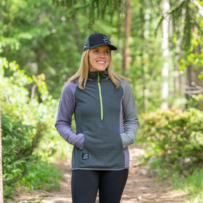 SkyGOAT Damen CAMP Half-Zip Hooded Pullover