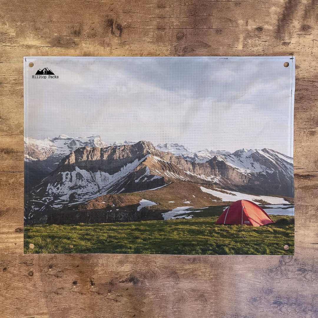 Hilltop Packs Custom Printed Welcome Mat – personalisierbare Ausrüstungsunterlage – Herstelleransicht 1 / Gestaltungsbeispiel
