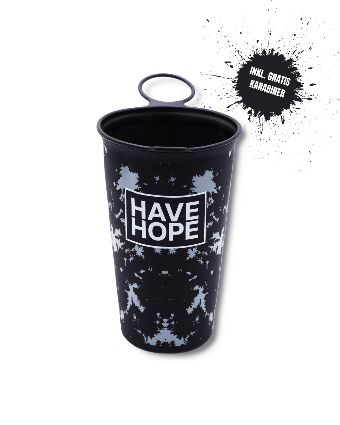 HOPE CUP Afterglow – Faltbecher im Batik-Design mit Karabiner