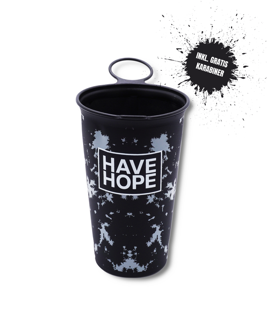 HOPE CUP Afterglow – Faltbecher im Batik-Design mit Karabiner