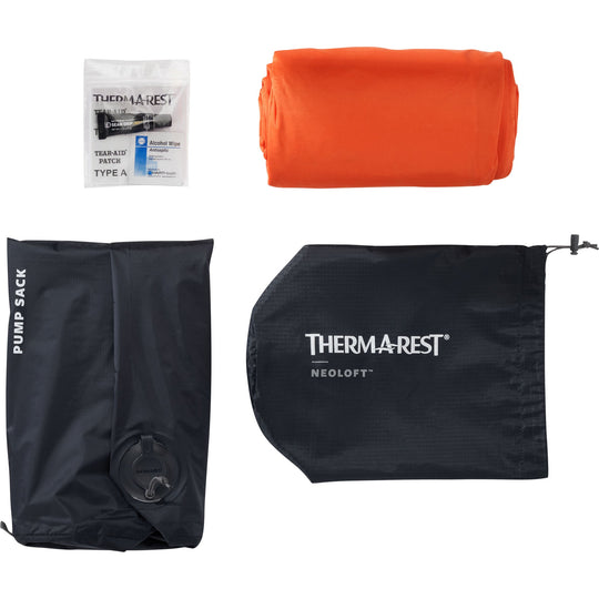 Therm-a-Rest NeoLoft Lieferumfang mit Pumpsack und Reparaturset